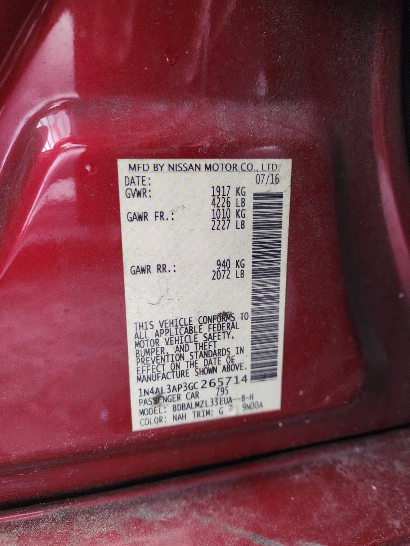 2016 NISSAN ALTIMA — 149540 Miles — Lot 65714 — Souq - Marhaba Auctions Used Cars - Image 11