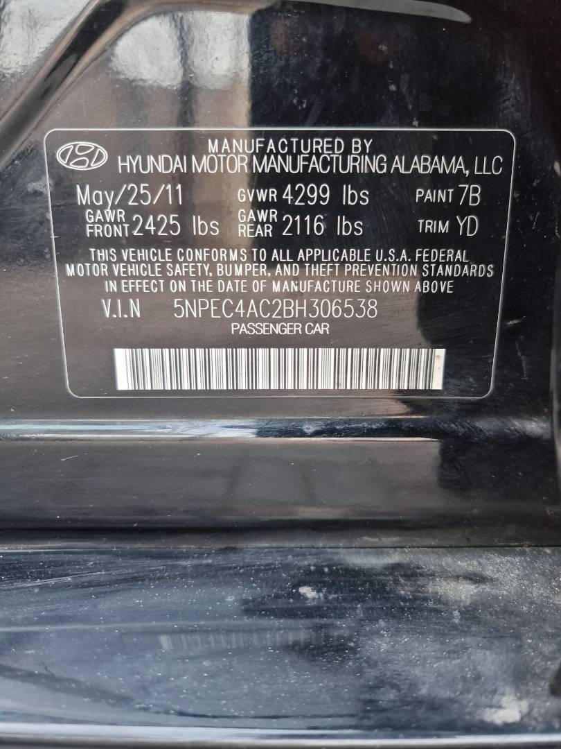2011 HYUNDAI SONATA — 144459 Miles — Lot 42999420 — Main - Marhaba Auctions Used Cars - Image 9
