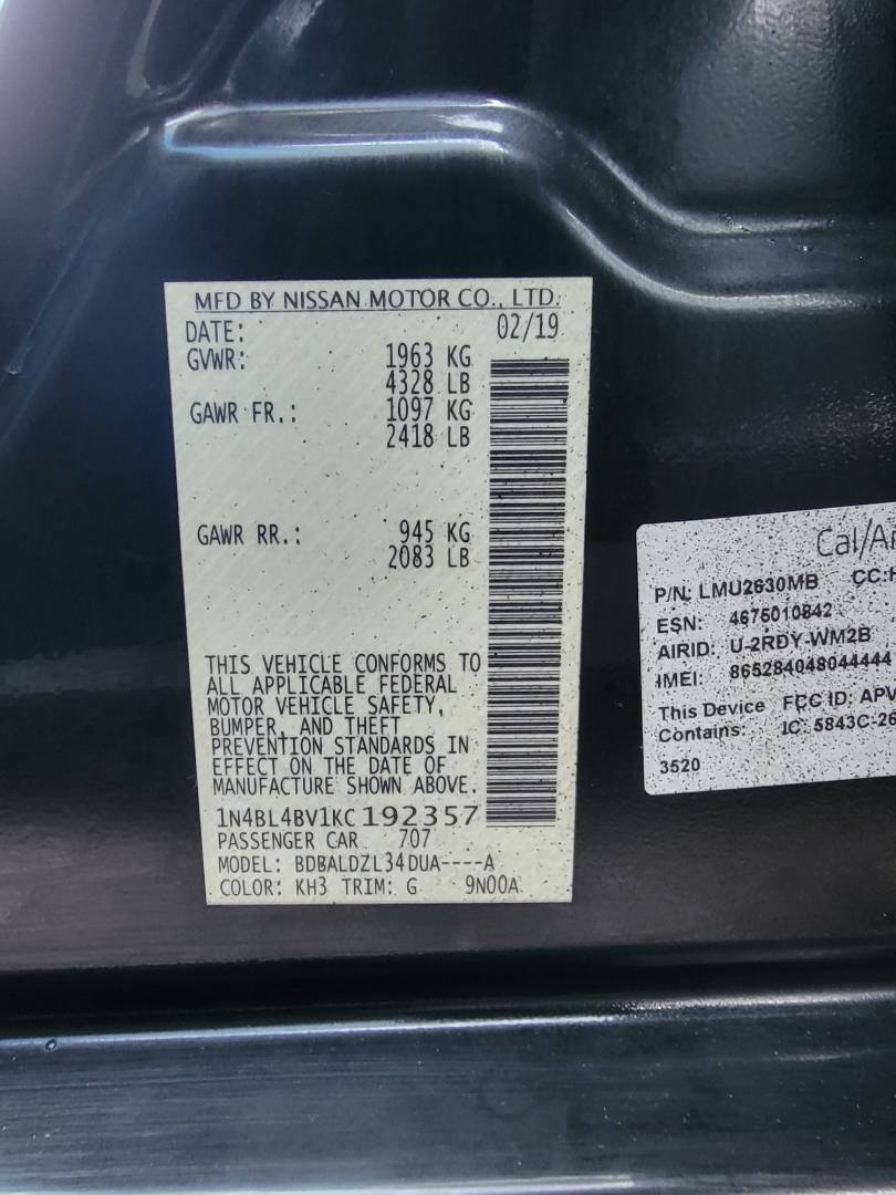 2019 NISSAN ALTIMA — 100825 Miles — Lot 192357 — Main - Marhaba Auctions Used Cars - Image 10