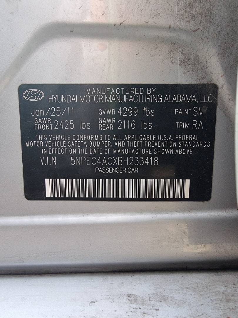 2011 HYUNDAI SONATA — 144140 Miles — Lot 125487 — Ind. 12 - Marhaba Auctions Used Cars - Image 10