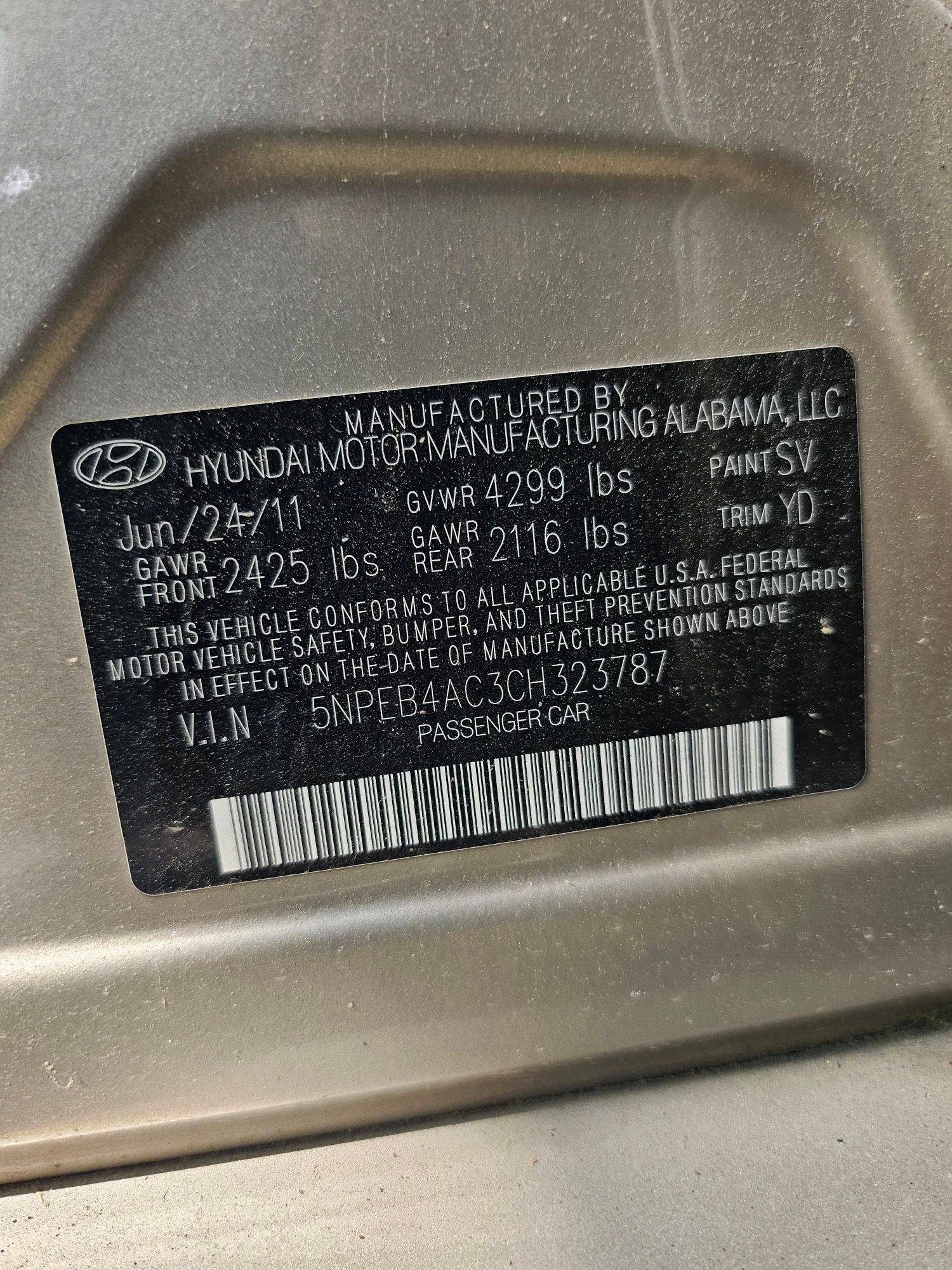 2012 HYUNDAI SONATA — 108418 Miles — Lot 3CH323787 — Souq - Marhaba Auctions Used Cars - Image 9