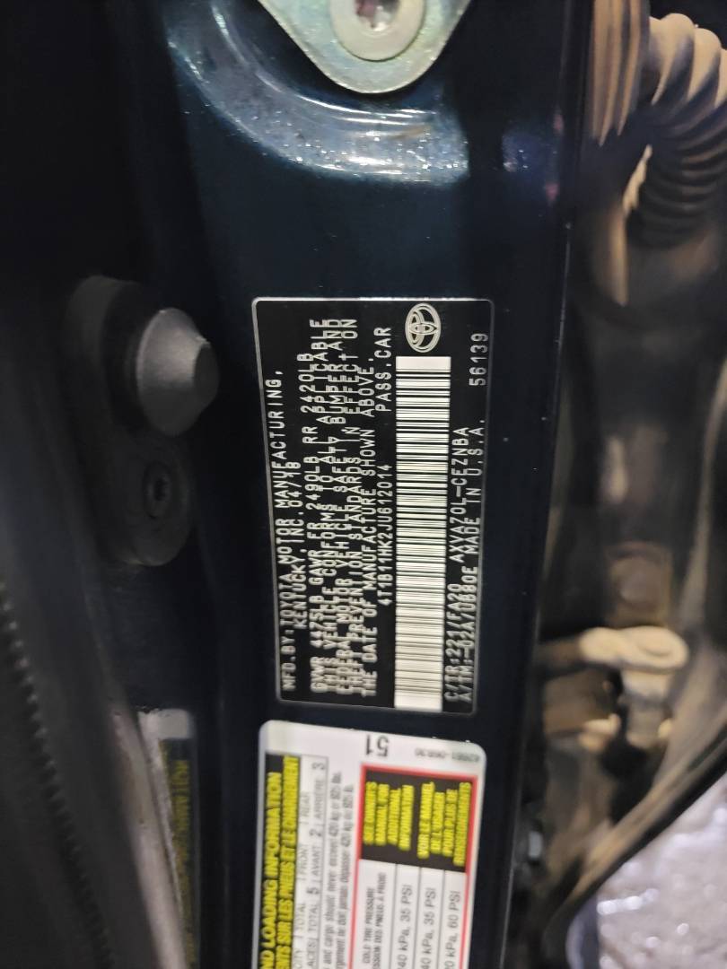 2018 TOYOTA CAMRY — 130614 Miles — Lot 612014 — Main - Marhaba Auctions Used Cars - Image 9