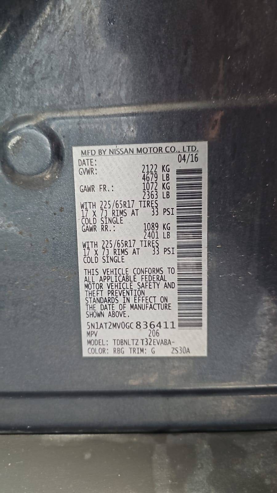 NISSAN ROGUE 2016 - Marhaba Auction Used Cars - Image 4