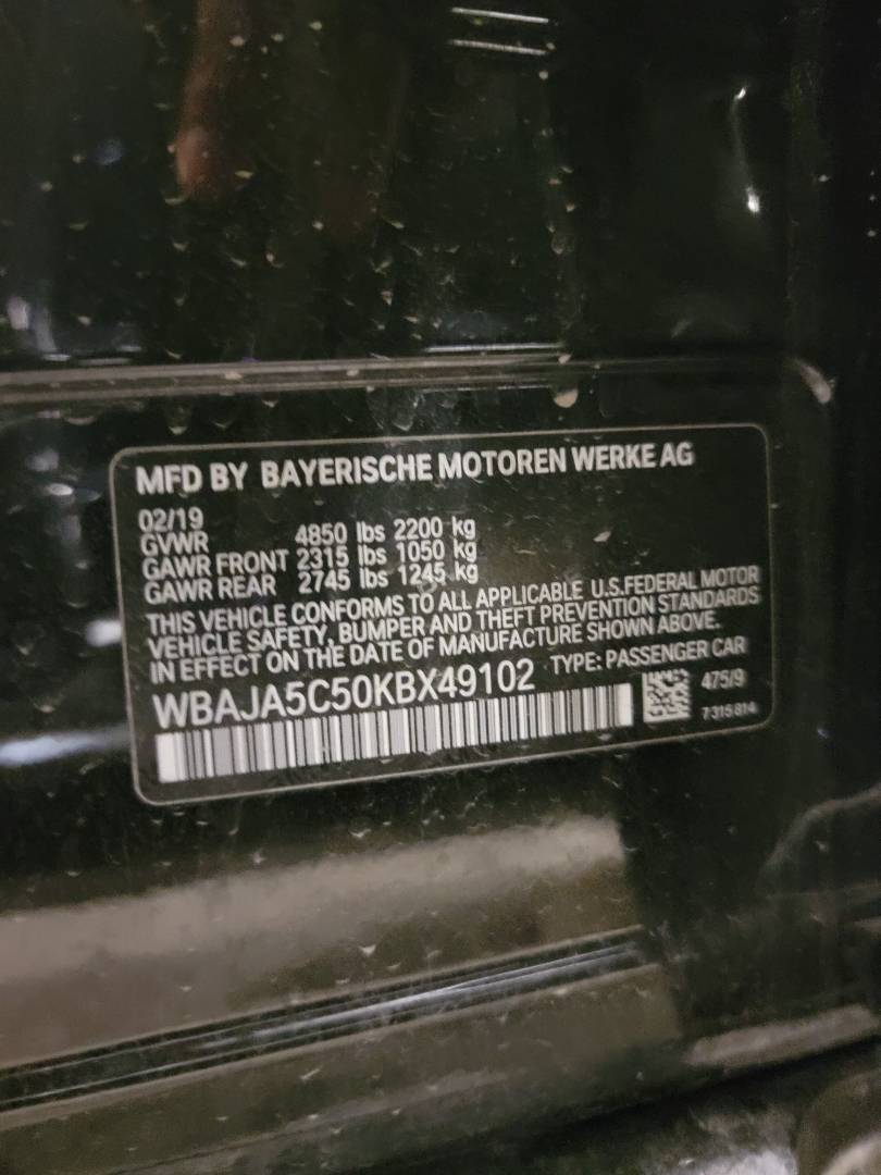 2019 BMW 530i — Lot X49102 — Main - Marhaba Auctions Used Cars - Image 9