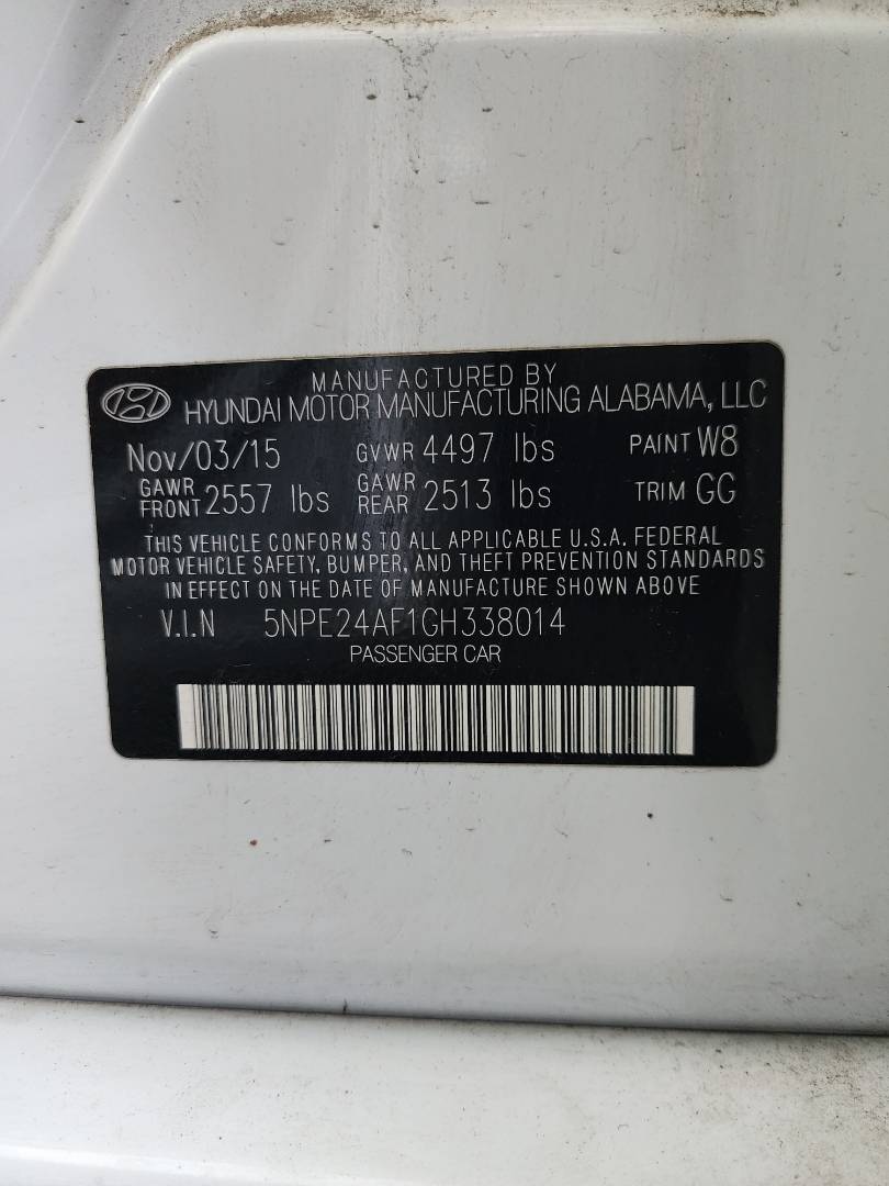 2016 HYUNDAI SONATA — 58278 Miles — Lot 78462433 — Souq - Marhaba Auctions Used Cars - Image 4