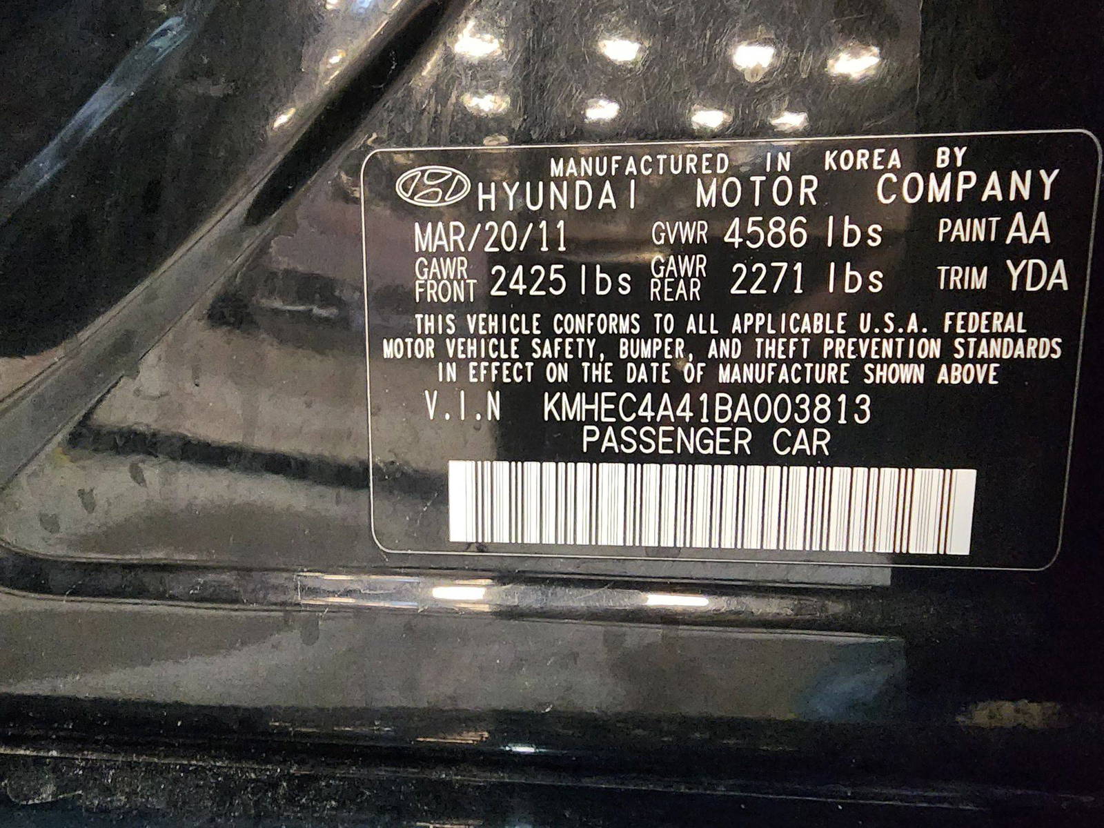 2011 HYUNDAI SONATA — 173481 Miles — Lot 73423774 — Al Quoz - Marhaba Auctions Used Cars - Image 13