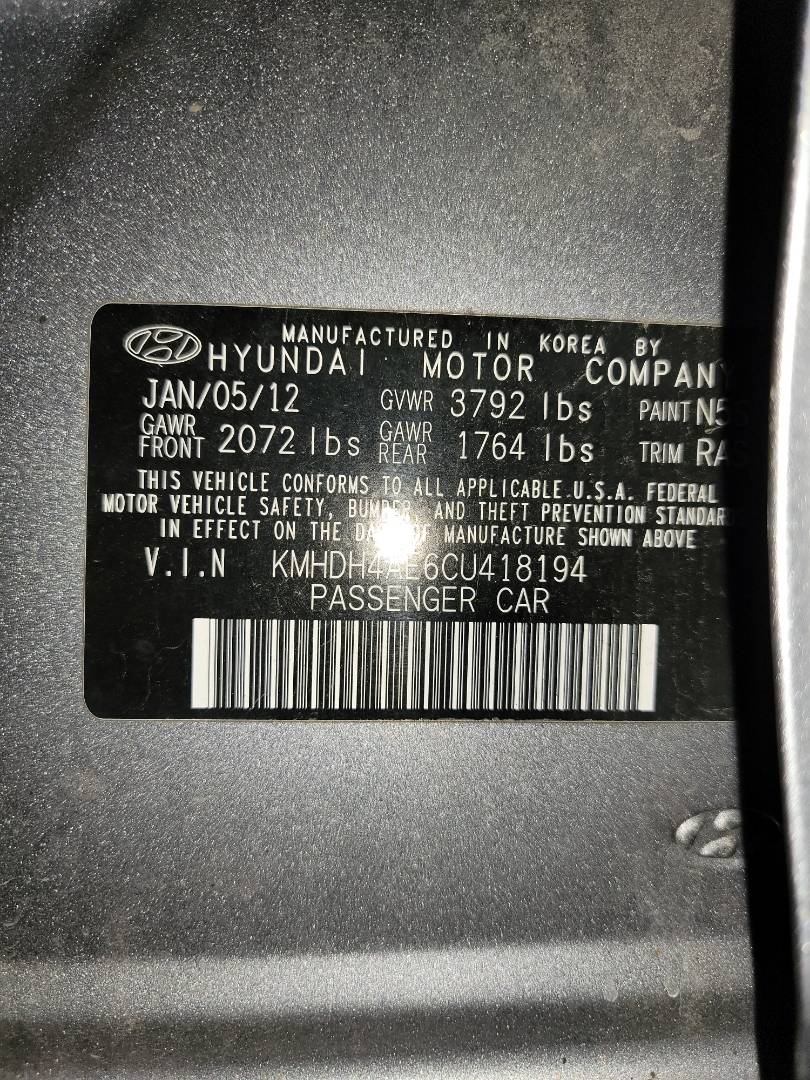 2012 HYUNDAI ELANTRA — 178228 Miles — Lot 37069591 - Marhaba Auctions Used Cars - Image 10