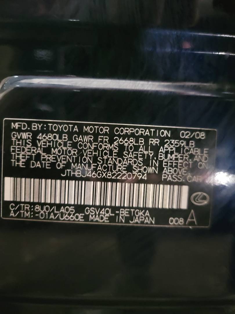 2008 LEXUS ES 350 — 156452 Miles — Lot 81316383 - Marhaba Auctions Used Cars - Image 10