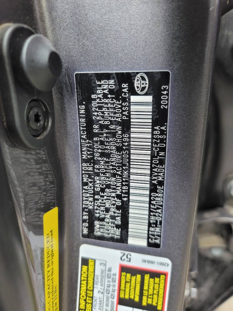 2018 TOYOTA CAMRY — 131228 Miles — Lot U051496 — Main - Marhaba Auctions Used Cars - Image 10