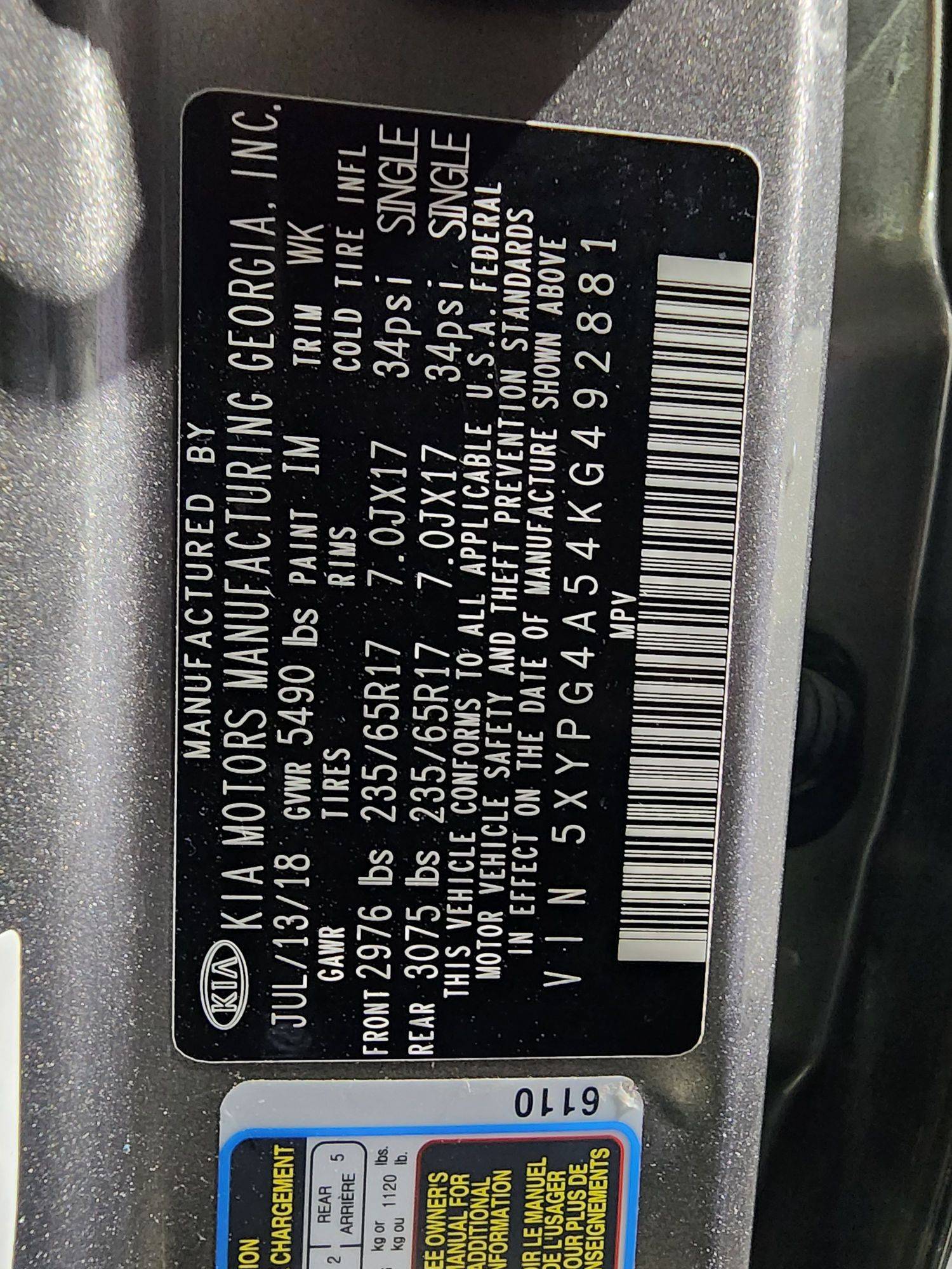 KIA SORENTO 2019 - Marhaba Auction Used Cars - Image 10