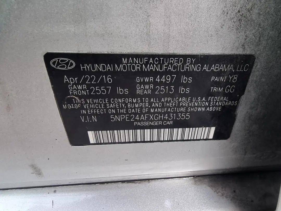 HYUNDAI SONATA 2016 - Marhaba Auction Used Cars - Image 8