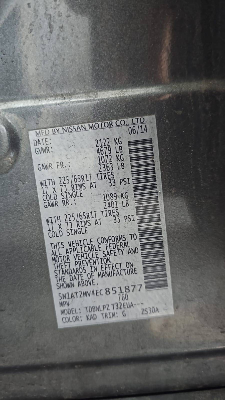 NISSAN ROGUE 2014 - Marhaba Auction Used Cars - Image 6