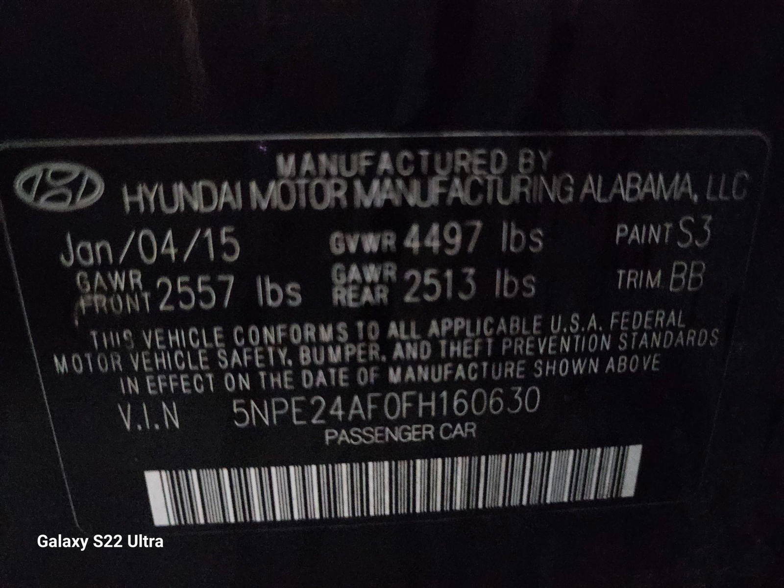 2015 HYUNDAI SONATA — 115651 Miles — Lot 60630 - Marhaba Auctions Used Cars - Image 11