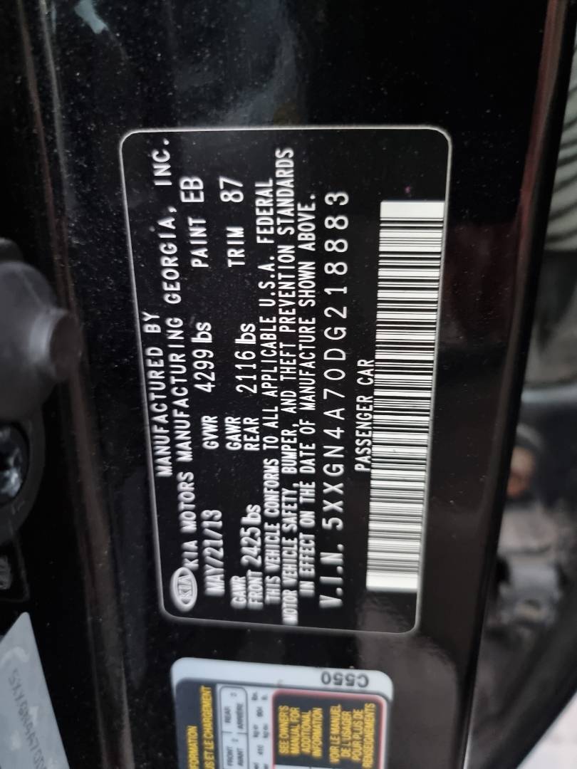 2013 KIA OPTIMA — 144830 Miles — Lot 215478 — Ind. 12 - Marhaba Auctions Used Cars - Image 9