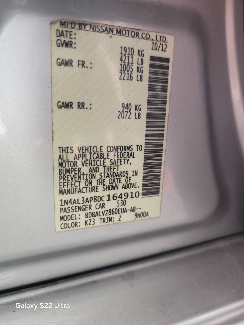 2013 NISSAN ALTIMA — 230204 Miles — Lot 38475936 — Ind. 12 - Marhaba Auctions Used Cars - Image 12