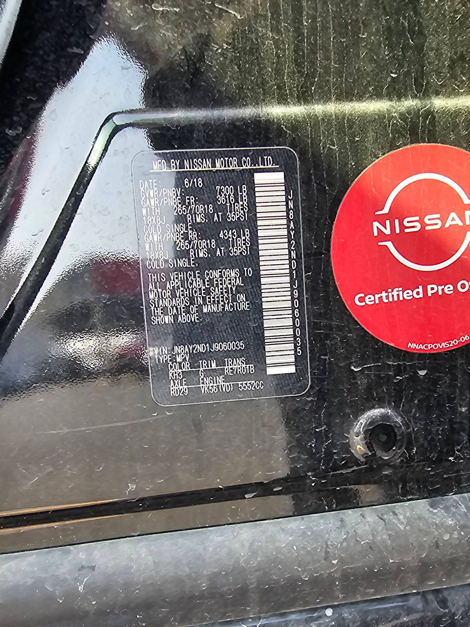2018 NISSAN ARMADA — 135292 Miles — Lot J9060035 — Souq - Marhaba Auctions Used Cars - Image 9