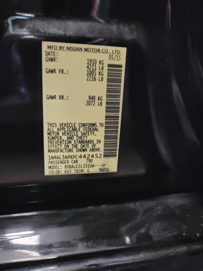2015 NISSAN ALTIMA — 94172 Miles — Lot XFC442452 — Main - Marhaba Auctions Used Cars - Image 9