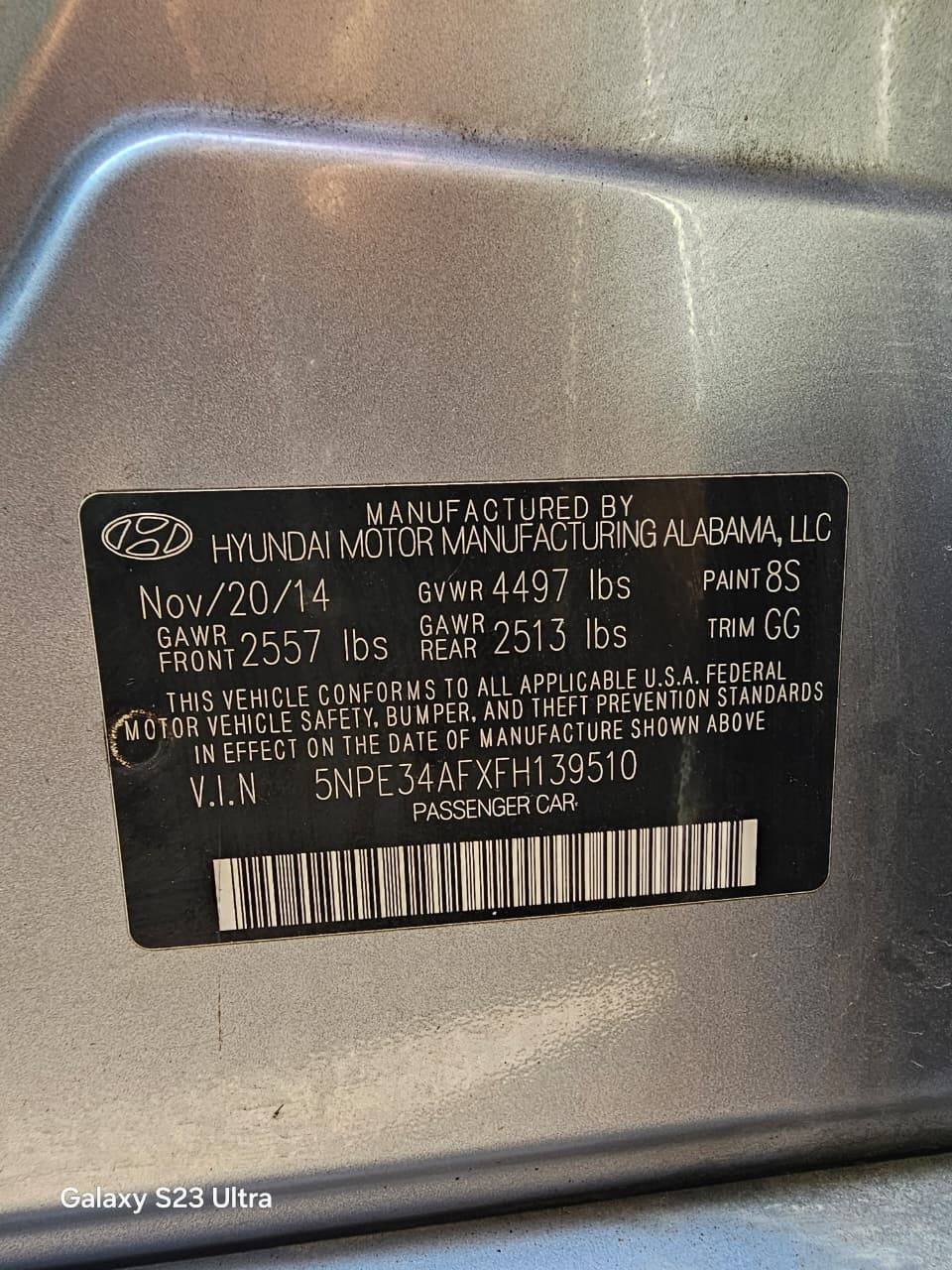 HYUNDAI SONATA SPORT 2015 - Marhaba Auction Used Cars - Image 9