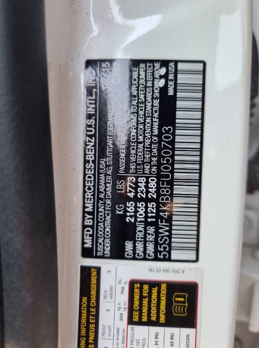 MERCEDES BENZ C300 2015 - Marhaba Auction Used Cars - Image 9