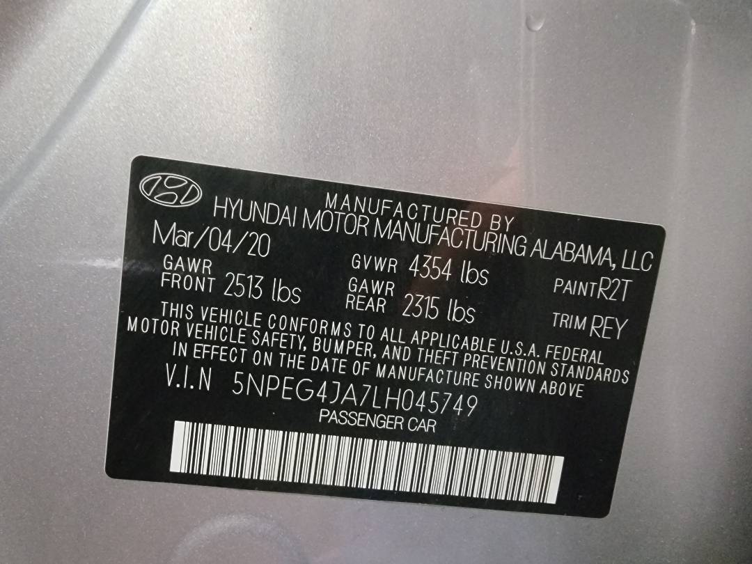 2020 HYUNDAI SONATA — 31015 Miles — Lot H045749 — Souq - Marhaba Auctions Used Cars - Image 9