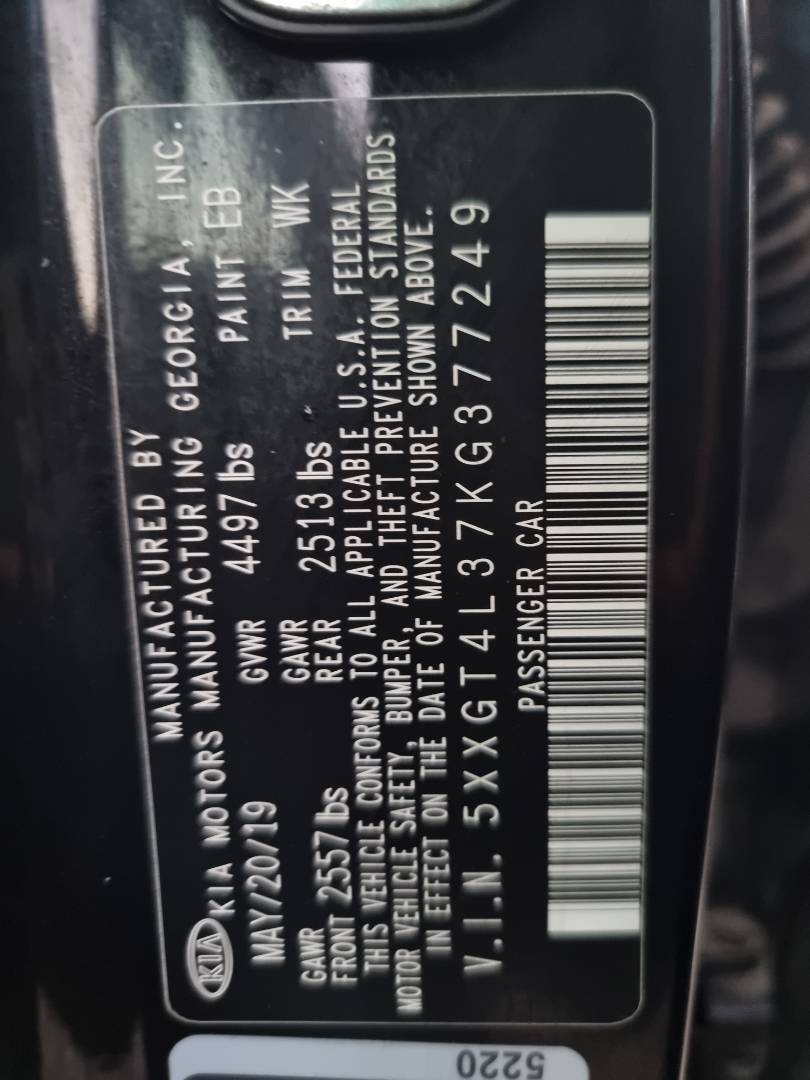 2019 KIA OPTIMA — 111178 Miles — Lot KG377249 — Souq - Marhaba Auctions Used Cars - Image 9