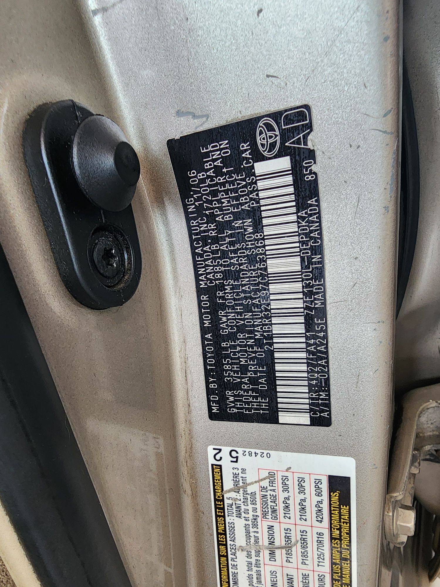 2007 TOYOTA COROLLA — 291191 Miles — Lot 763868 — Ind. 12 - Marhaba Auctions Used Cars - Image 9