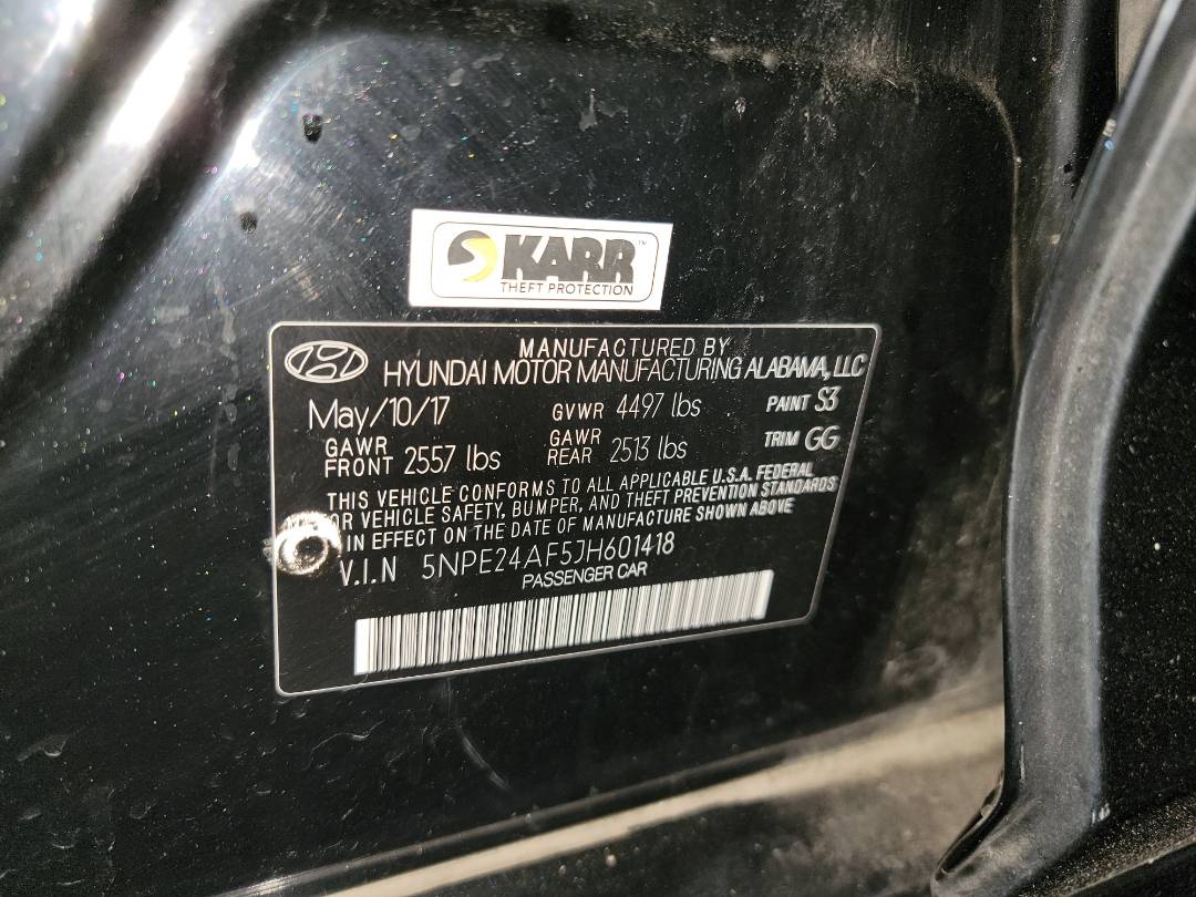 2018 HYUNDAI SONATA — 156324 Miles — Lot 601418 — Main - Marhaba Auctions Used Cars - Image 9