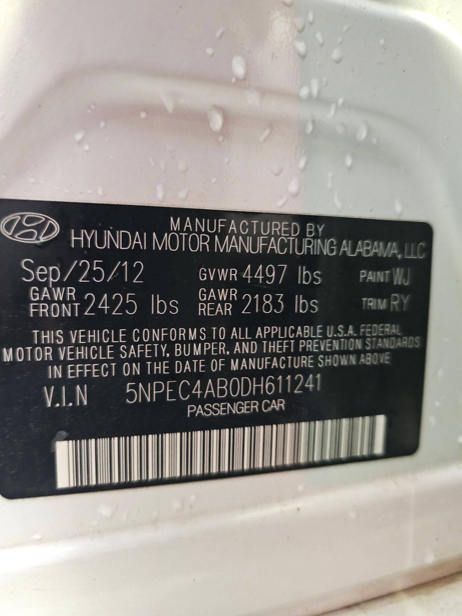 HYUNDAI SONATA 2013 - Marhaba Auction Used Cars - Image 9