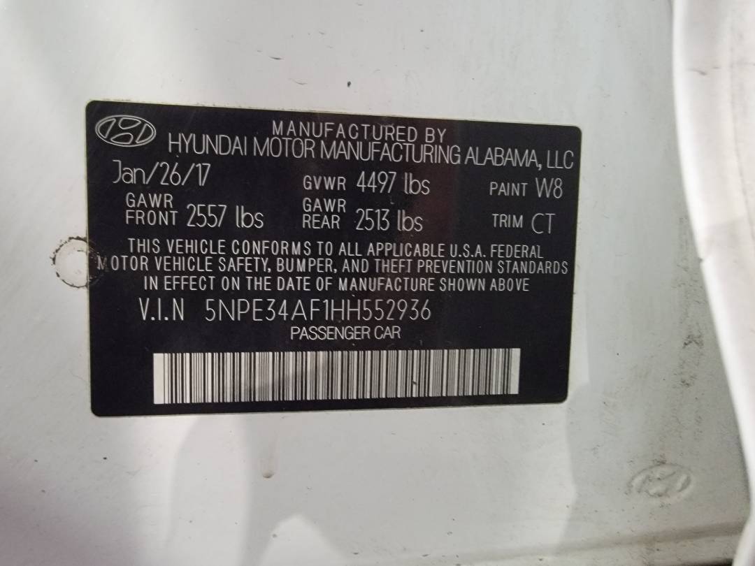 2017 HYUNDAI SONATA — 104981 Miles — Lot 39998624 — Main - Marhaba Auctions Used Cars - Image 10
