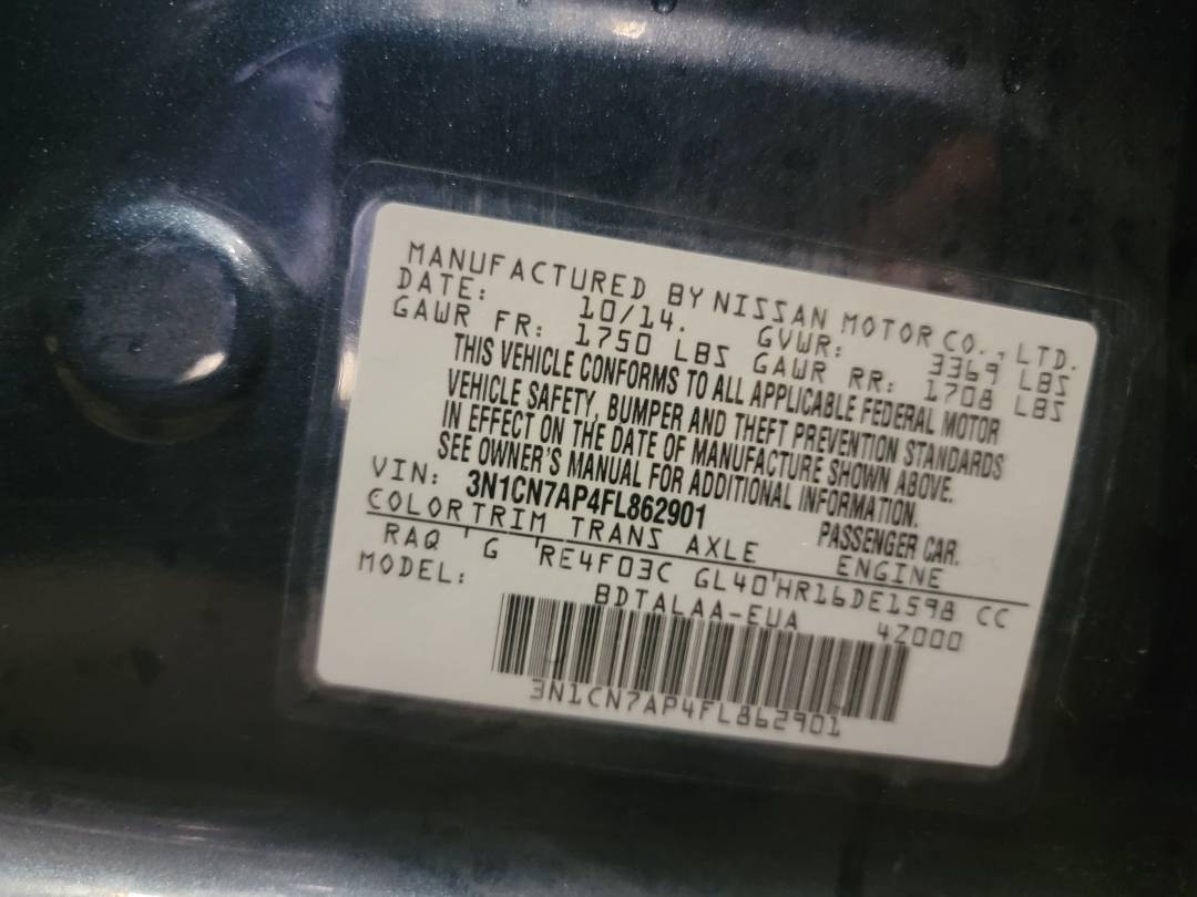 2015 NISSAN VERSA — 71709 Miles — Lot FL862901 — Main - Marhaba Auctions Used Cars - Image 9