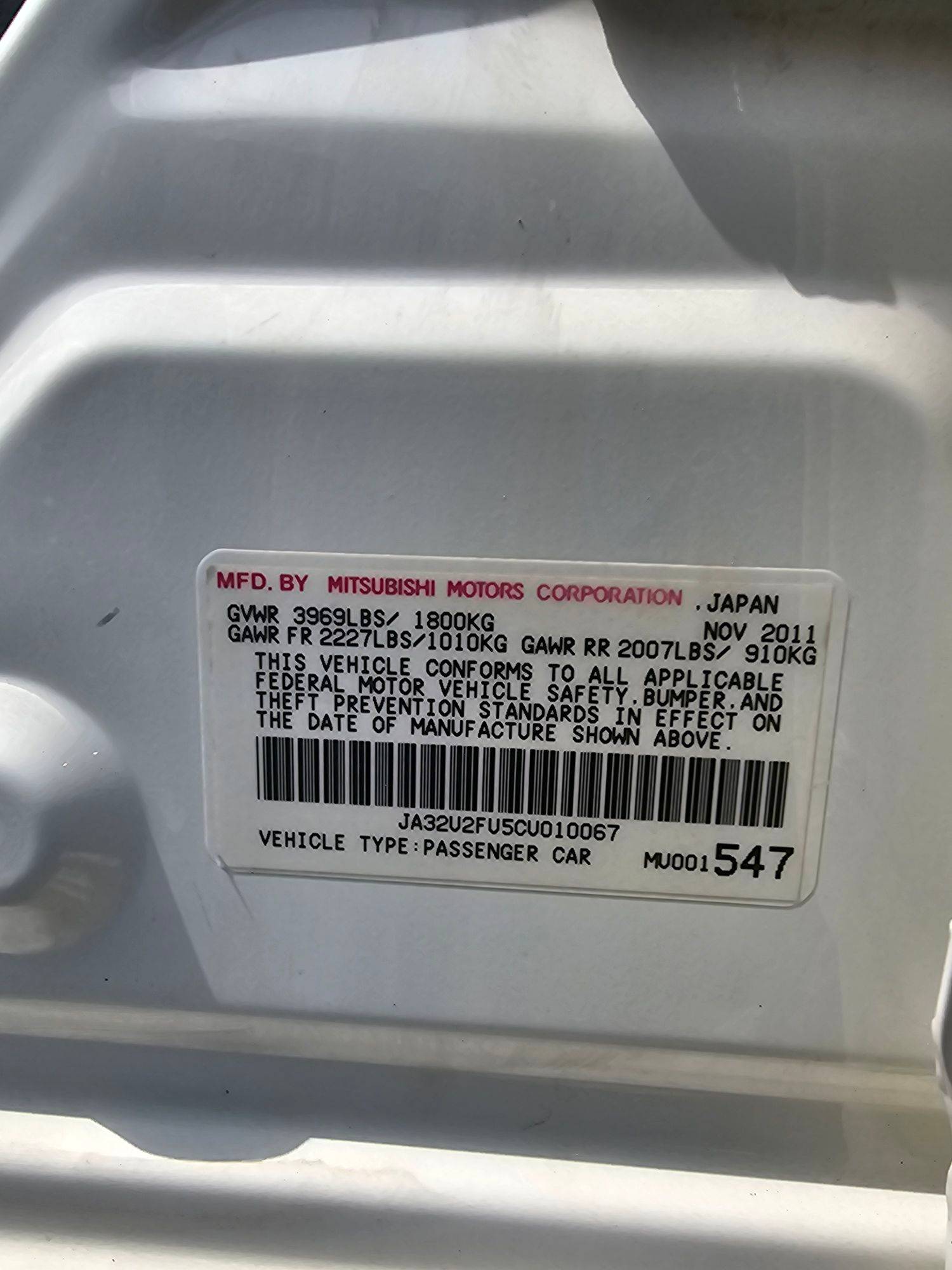 MITSUBISHI LANCER 2012 - Marhaba Auction Used Cars - Image 10