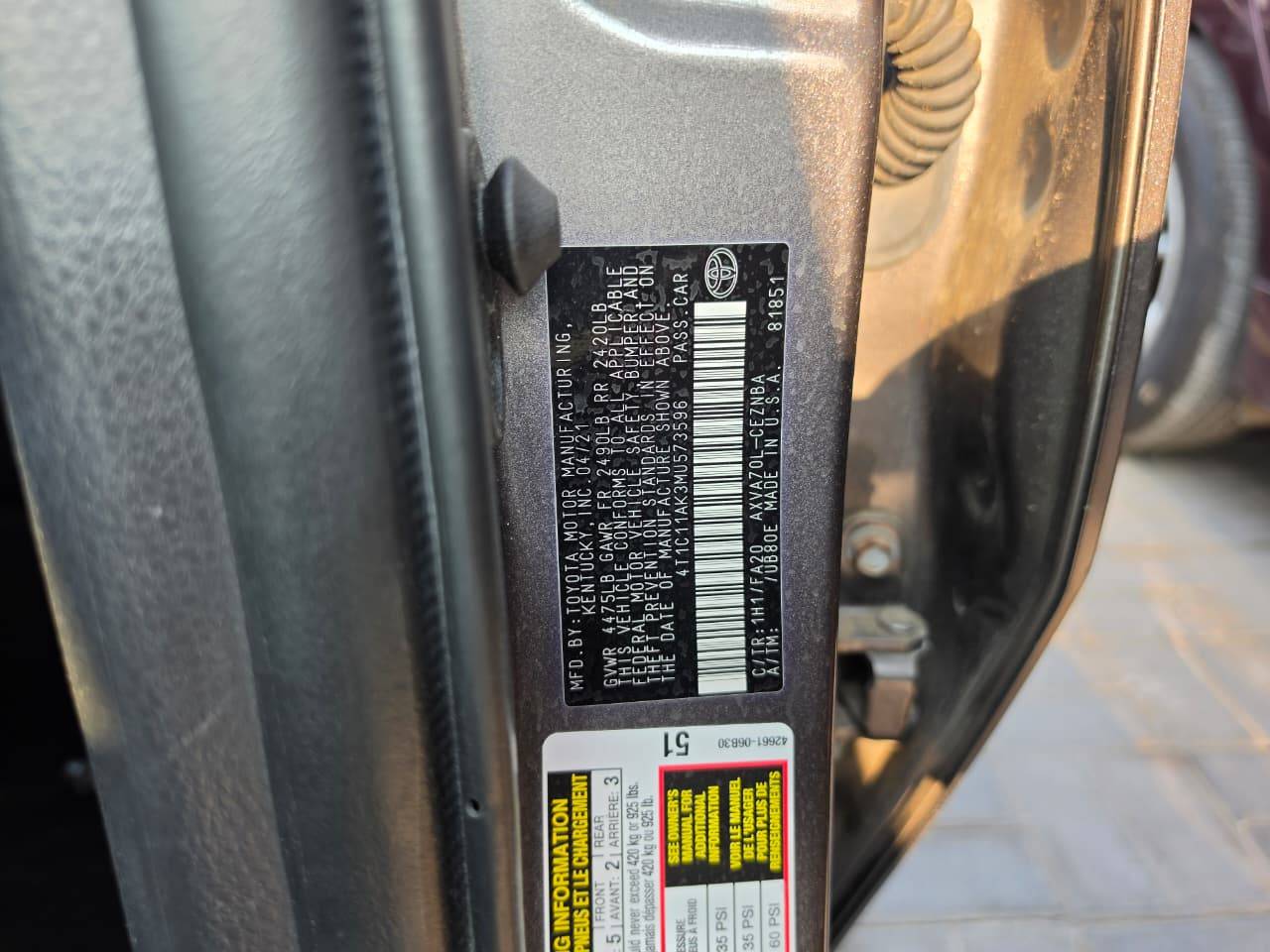 2021 TOYOTA CAMRY — 58385 Miles — Lot U573596 - Marhaba Auctions Used Cars - Image 8