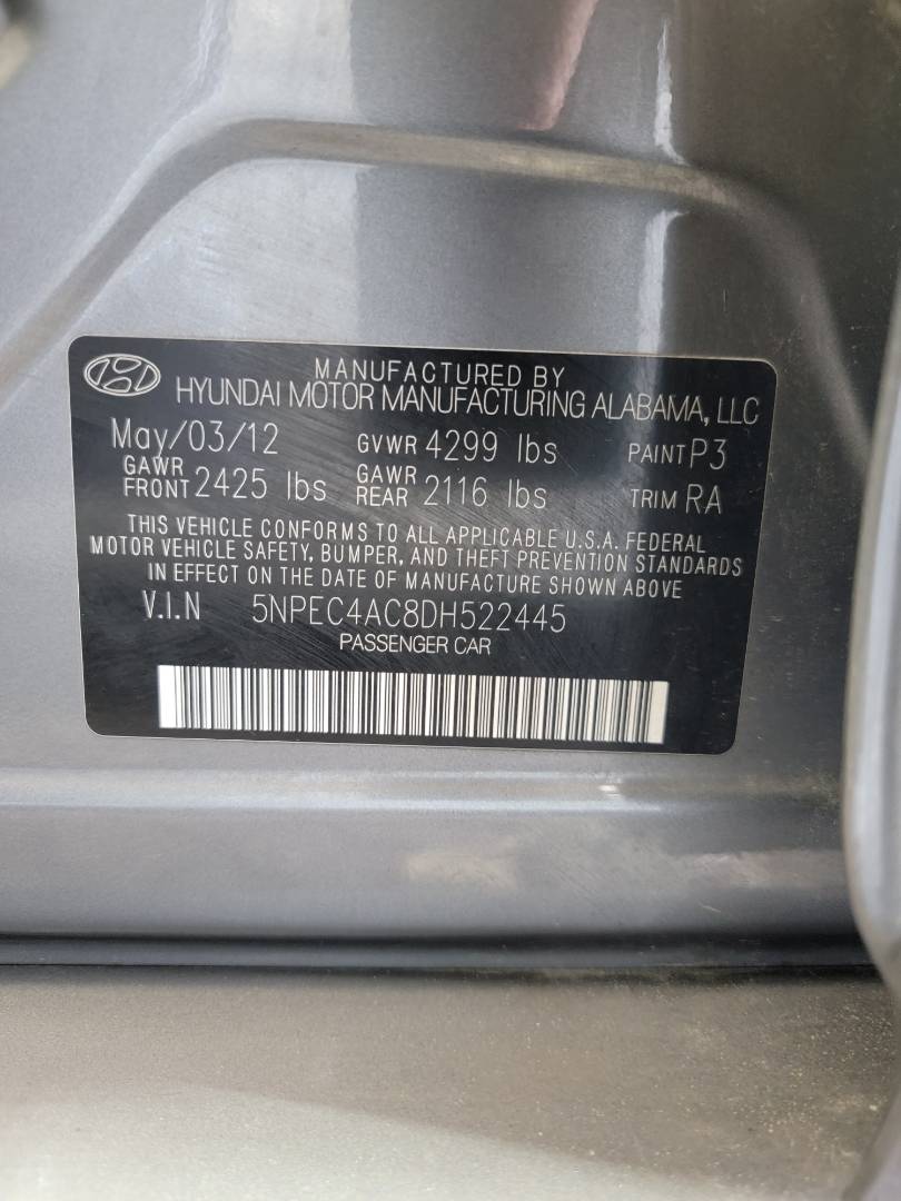 2013 HYUNDAI SONATA — 130582 Miles — Lot DH522445 — Main - Marhaba Auctions Used Cars - Image 10