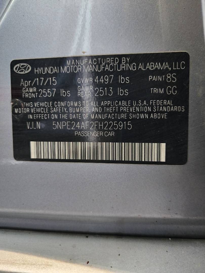 2015 HYUNDAI SONATA — 135884 Miles — Lot 38565654 — Souq - Marhaba Auctions Used Cars - Image 4