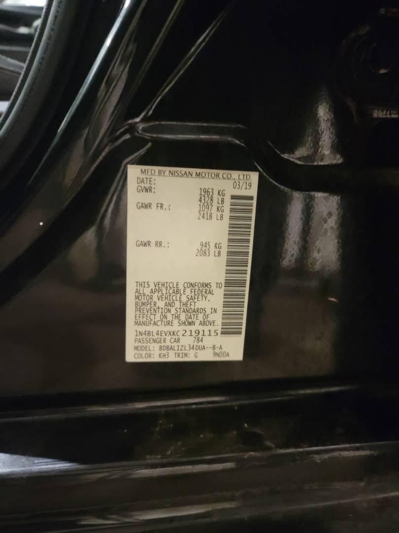 2019 NISSAN ALTIMA — 128515 Miles — Lot 219115 — Main - Marhaba Auctions Used Cars - Image 10