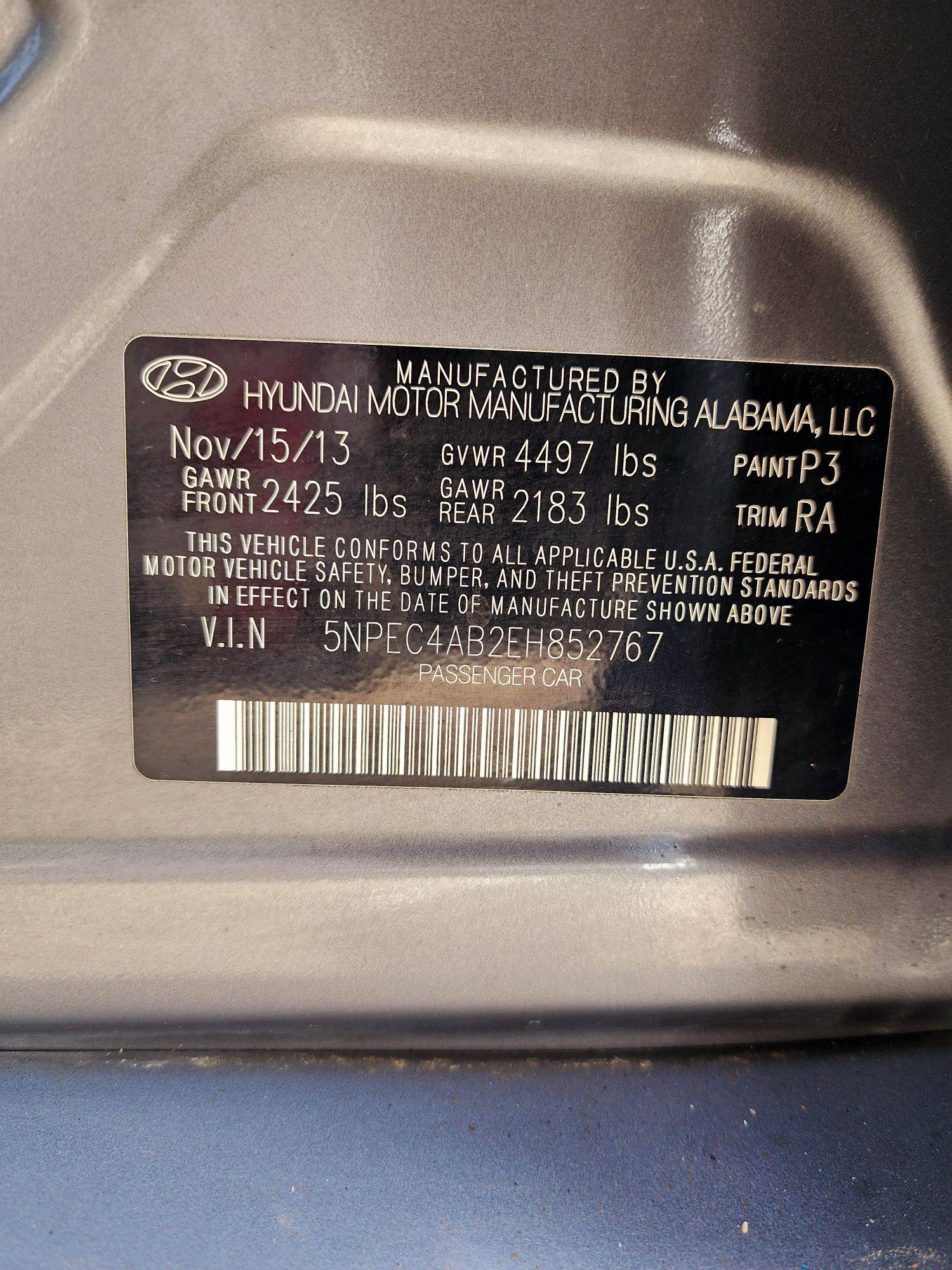 2014 HYUNDAI SONATA — 136252 Miles — Lot 2EH852767 — Souq - Marhaba Auctions Used Cars - Image 10