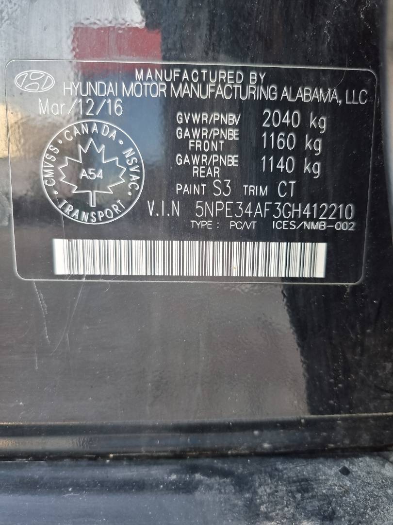 2016 HYUNDAI SONATA — 198202 KM — Lot 125487 — Main - Marhaba Auctions Used Cars - Image 10