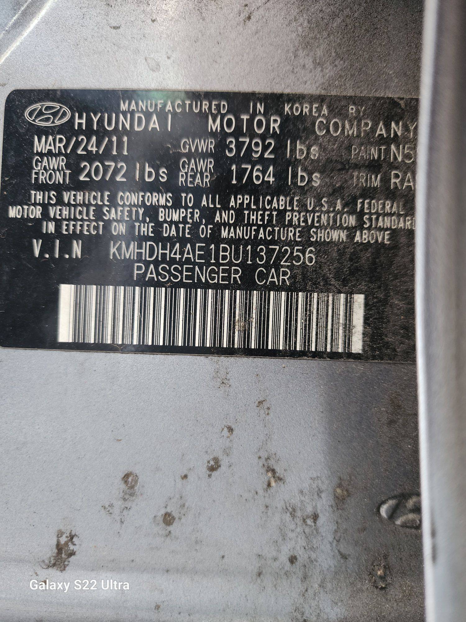 2011 HYUNDAI ELANTRA — 127439 Miles — Lot 36780204 - Marhaba Auctions Used Cars - Image 11