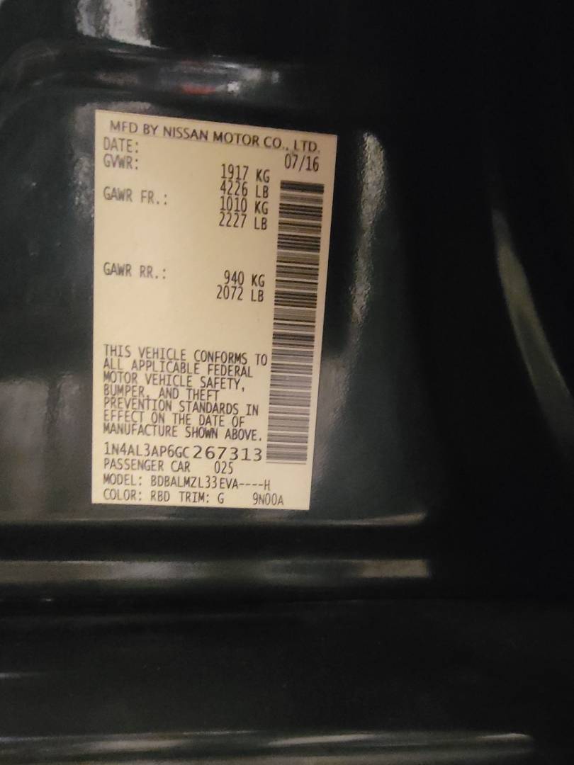 2016 NISSAN ALTIMA — 180889 Miles — Lot 78420164 — Main - Marhaba Auctions Used Cars - Image 11