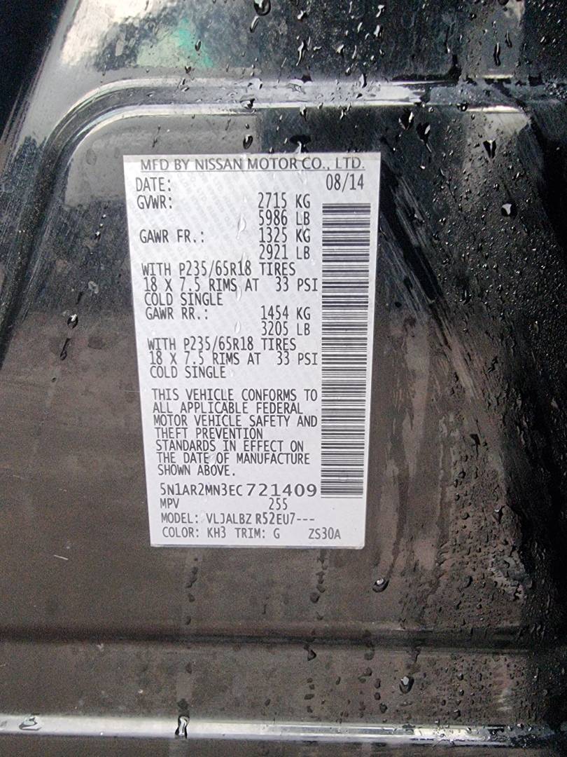 2014 NISSAN PATHFINDER — 178646 Miles — Lot 3030416 — Souq - Marhaba Auctions Used Cars - Image 9
