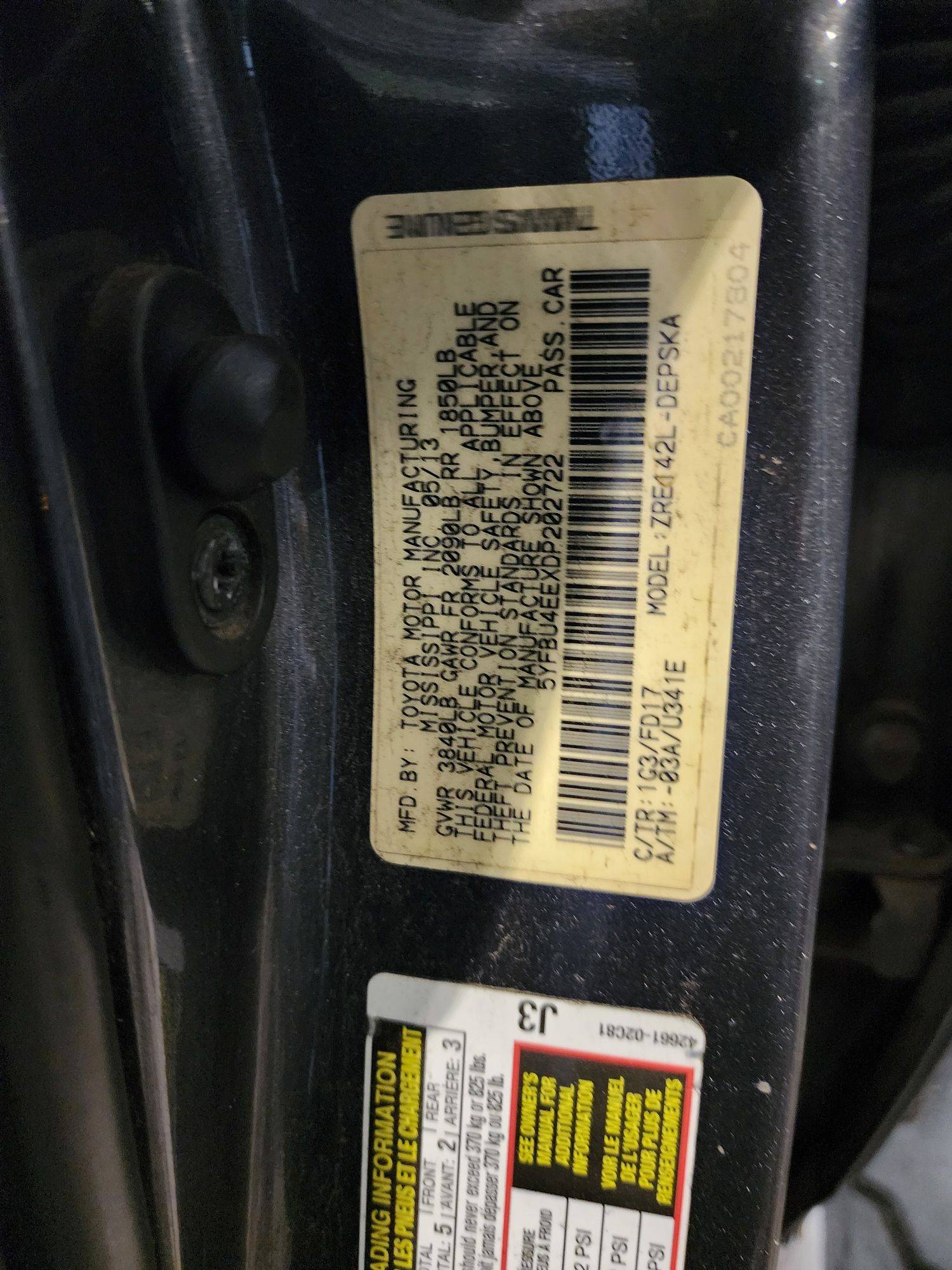 2013 TOYOTA COROLLA — 185845 Miles — Lot 37802314 - Marhaba Auctions Used Cars - Image 10