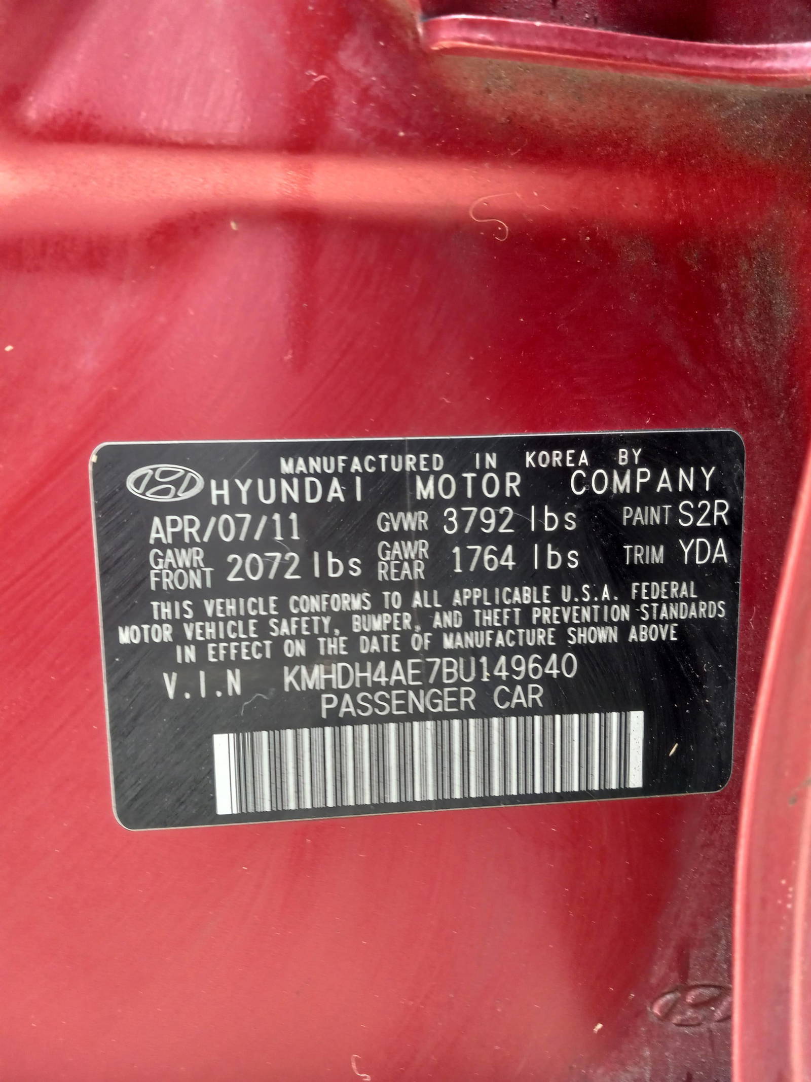 2011 HYUNDAI ELANTRA — 137279 Miles — Lot 53339384 — Main - Marhaba Auctions Used Cars - Image 10