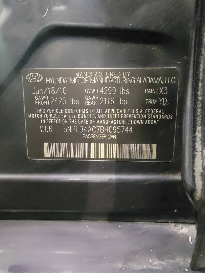 2011 HYUNDAI SONATA — 137723 Miles — Lot C7BH095744 — Main - Marhaba Auctions Used Cars - Image 9