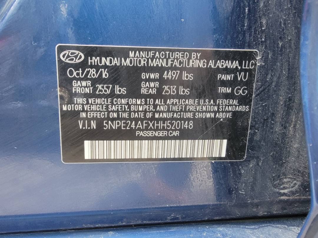 2017 HYUNDAI SONATA — 98593 Miles — Lot H520148 — Main - Marhaba Auctions Used Cars - Image 9