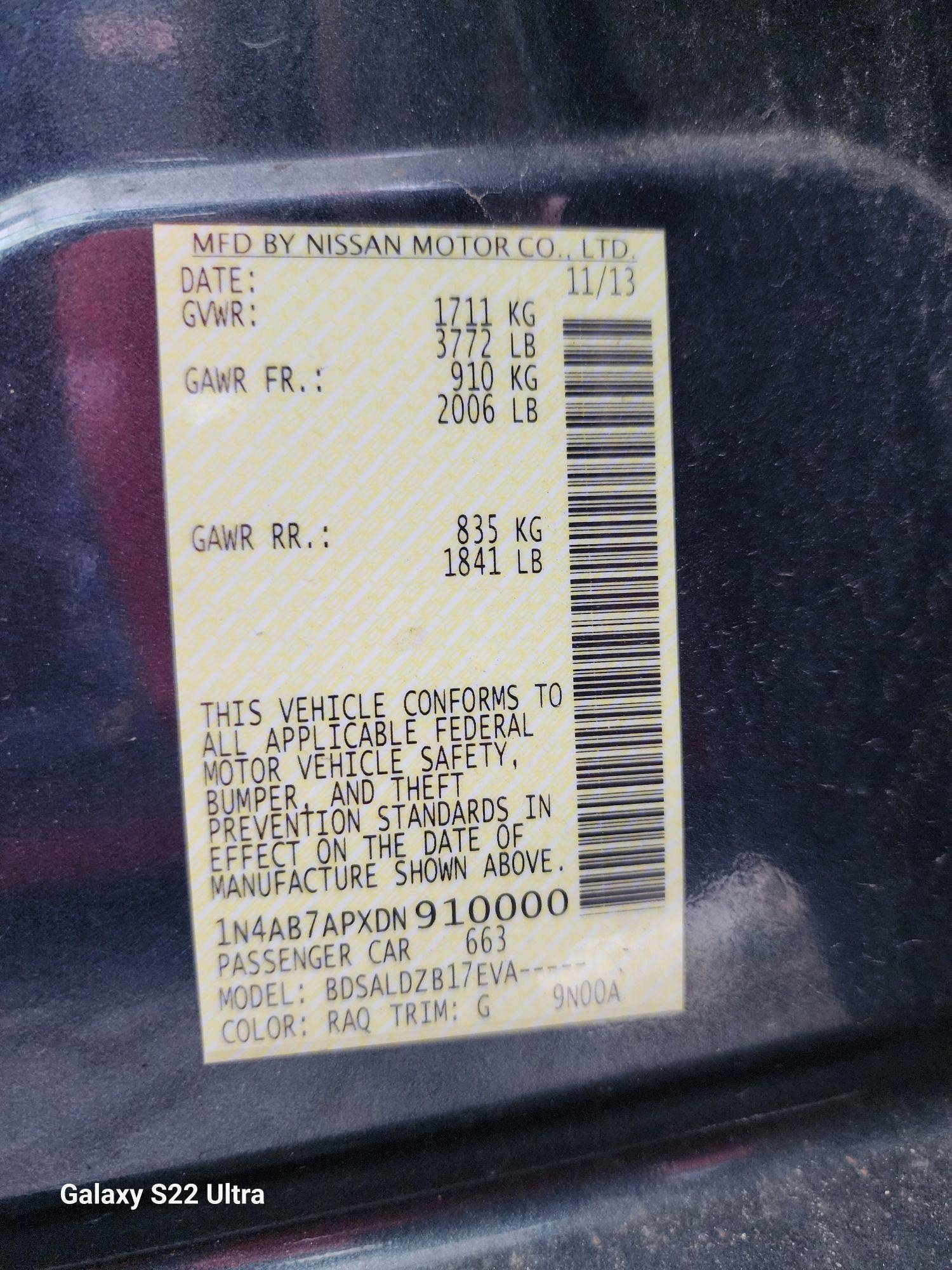 2013 NISSAN SENTRA — 150629 Miles — Lot 40373824 - Marhaba Auctions Used Cars - Image 7