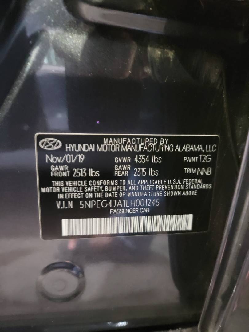 2020 HYUNDAI SONATA — 13463 Miles — Lot LH001245 — Main - Marhaba Auctions Used Cars - Image 9