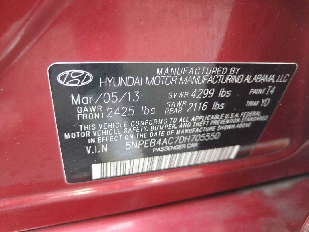 2013 HYUNDAI SONATA — 126535 Miles — Lot 58026823 - Marhaba Auctions Used Cars - Image 11