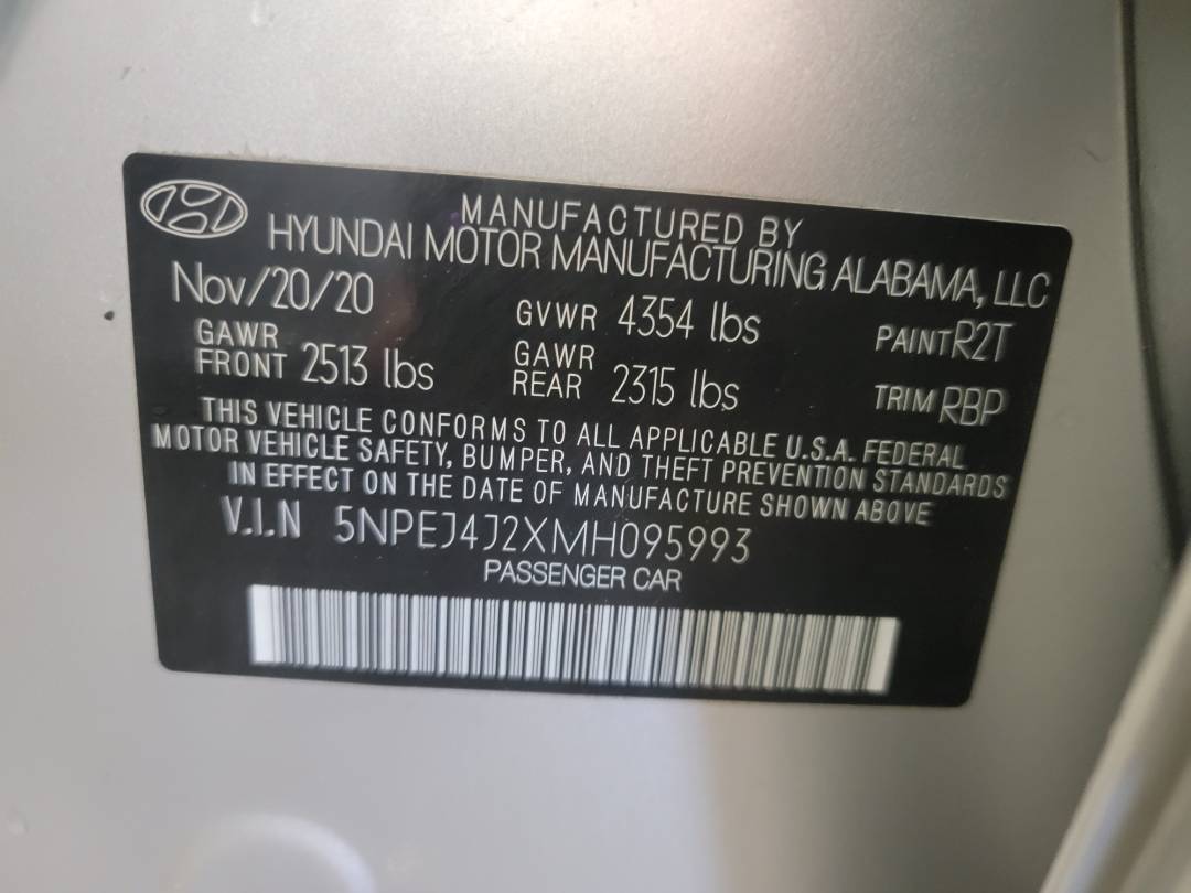 2021 HYUNDAI SONATA — 27457 Miles — Lot H095993 - Marhaba Auctions Used Cars - Image 10