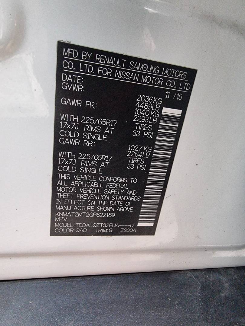 NISSAN ROGUE 2016 - Marhaba Auction Used Cars - Image 8