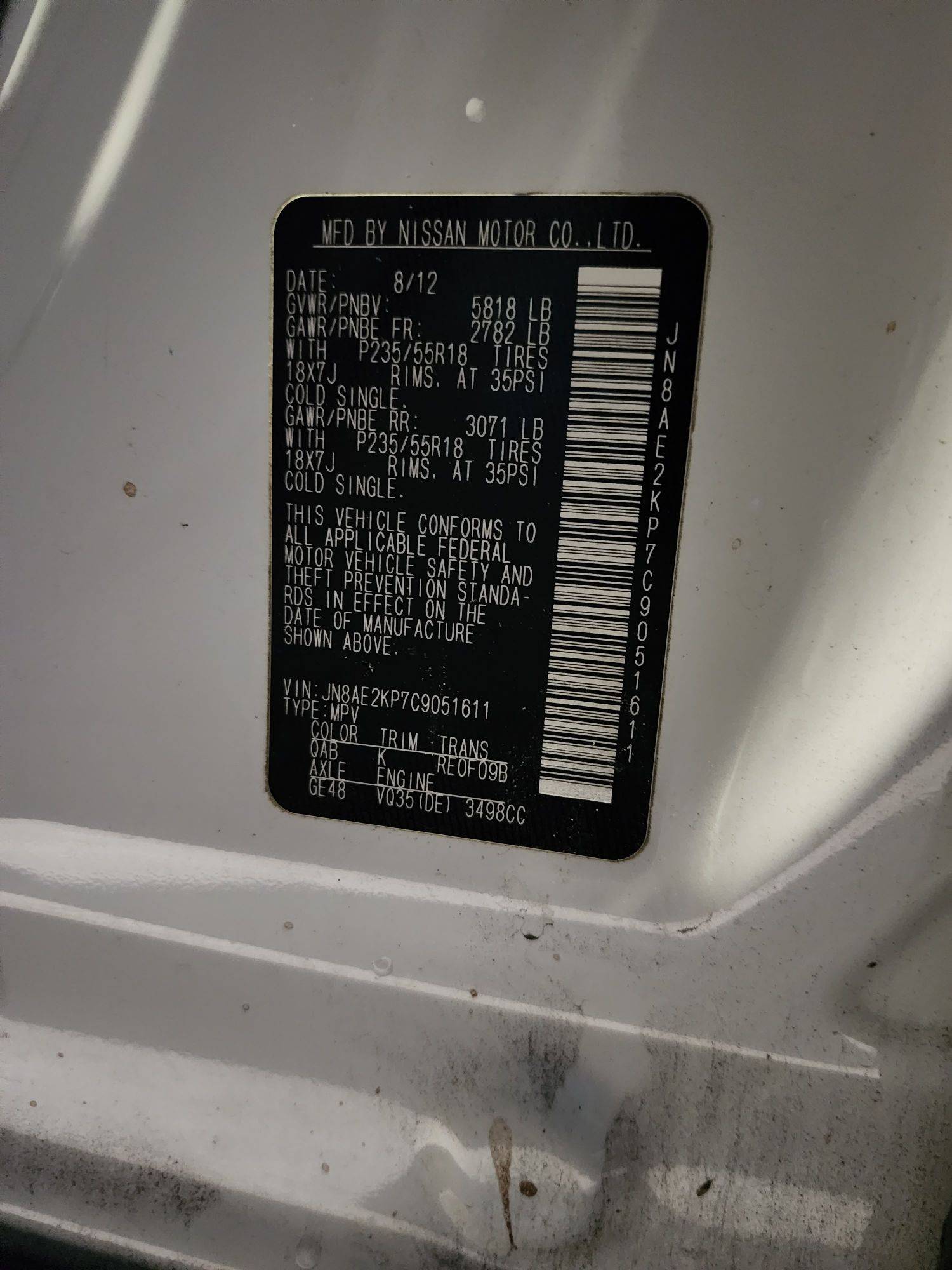 NISSAN QUEST 2012 - Marhaba Auction Used Cars - Image 11